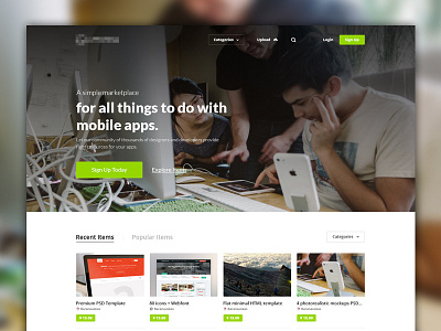 Marketplace Design background baranmod flat gallery green lithuania marketplace minimalist webdesign website