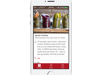 Thrillist App: Venue View app ios ios7 iphone restaurant tab bar thrillist venue