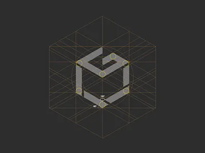 Gbox studios brand mark branding brandmark bratus geometric grid logo logo design photography vietnam yellow
