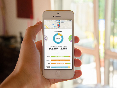 Workout Measurement App Concept concept distance map run running ui workout