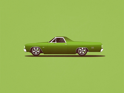 El Camino automobile car el camino halftones illustration melon vector