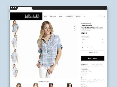 Product Page ecommerce fashion flat grid page product webdesign
