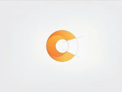 C letter icon c construction gradient grid icon letter orange tie tieatie