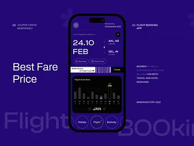 Boomek - Booking App app app design app ui boarding boarding pass booking brutalism clean ui design flight flight booking hotel journey mobile mobile app mobile app design tour travel ui ui design