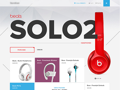 Headphones Store Page ecommerce headphones icons interface marketing music store ui user web web design website