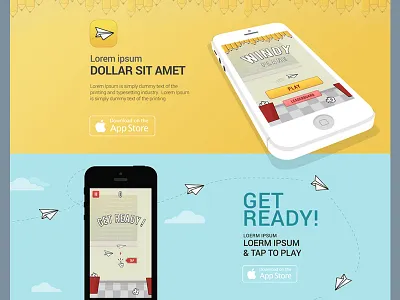 windy plane game landing page app game illustration iphone landing page sky ui