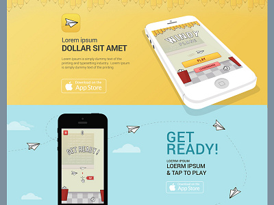 windy plane game landing page app game illustration iphone landing page sky ui