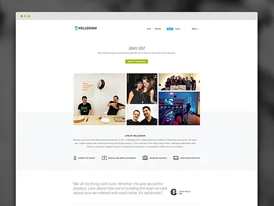 HelloSign Careers Page careers clean flat icons jobs layout minimal typography ui web web design website