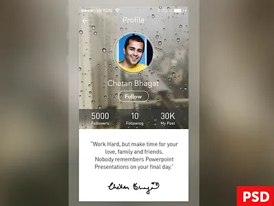 Chetan Profile Free free freebie profile ui ux