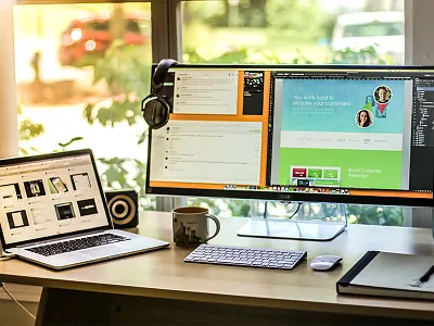 My Workspace Setup desk home interior mac macbook monitor office setup studio window workspace workstation