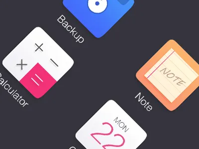 4 Simple Icons acewu backup calendar calucater icon miui note