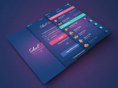 School Share: iOS 7 App Design blue clean flat interface ios iphone application mobile app phone simple student app uikreative uiux designer