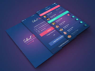 School Share: iOS 7 App Design blue clean flat interface ios iphone application mobile app phone simple student app uikreative uiux designer