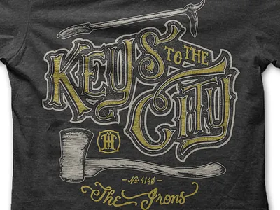 Hook & Irons Co. ~ Keys To The City apparel color separations design hand drawn type hook and irons illustration lettering screen print script t shirt design typography vintage