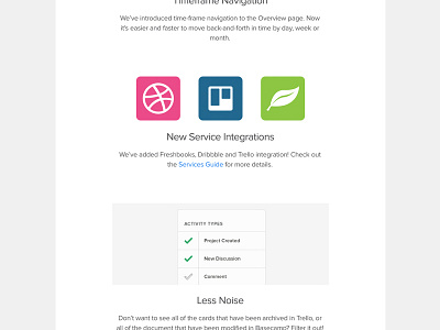 New Service Integrations email