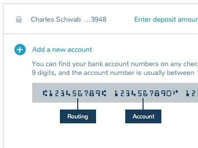 Add new accounts accounts banking financials