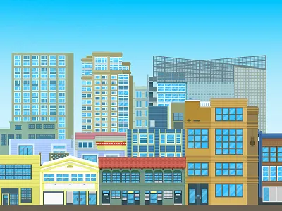 Howard street buildings illustration san francisco wepoke