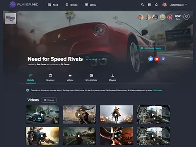 Game page (in process) dark game notsoflat page profile web