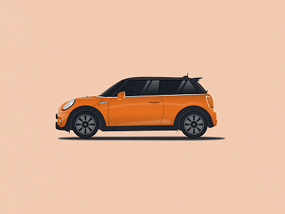 Mini Cooper automobile car cars halftone illustration mini cooper the parking lot