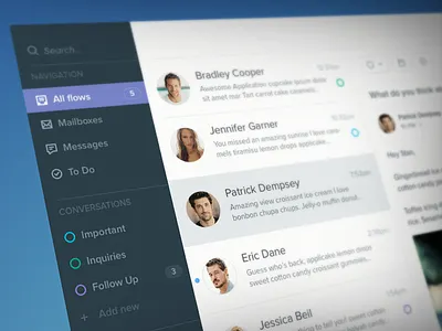 Messanger Application app email flat interface labels messages messanger minimal proxima todo transparency web