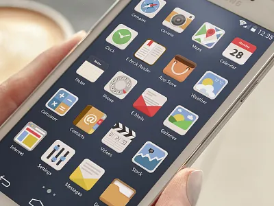 Android Icons android app debut dribbble first shot flat icon jakob treml ui