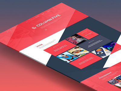 C5 / Landing agency clean flat homepage landing minimal red white