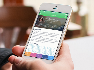 Social Profile app interface ios ios7 iphone mobile profile social ui