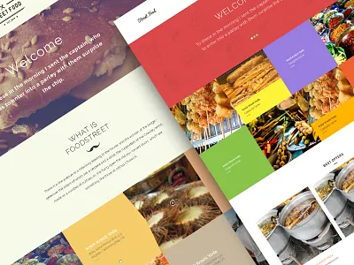 Streetfood website design food hipster landing lp site ui web