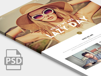 Lazy Day - free One page Website design freebie little neko psd template