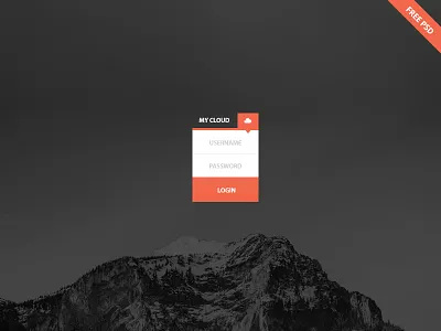 Mini login (free psd) clean dropdown element flat login mini minimal tab ui