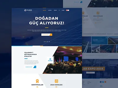 Solarnex website flat homepage landing page oneapage ui ux web website