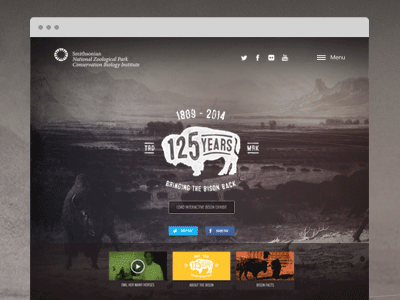Smithsonian Zoo • Menu bison interactive landing page menu nav navigation smithsonian web zoo