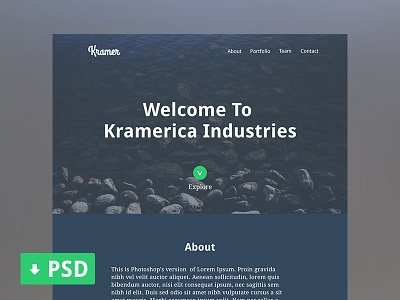 Kramer | One Page Portfolio PSD free mockup one page portfolio psd template theme typography ui ux web