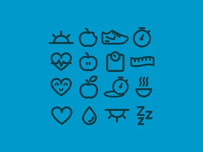 Eat Well Icons apple fitness flat free freebie health icon icons nike set sneaker stroke