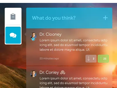 Messages Pop Out for iPad App app blue clean comments health ios ipad medical menu messages minimal navigation