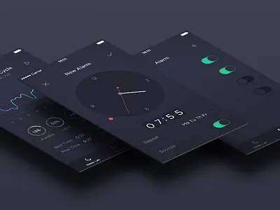 Sleep Time App clock cycle dark dreams graph minimal nap night sleep switch time