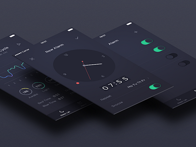 Sleep Time App clock cycle dark dreams graph minimal nap night sleep switch time