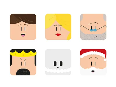 Character Icons [WIP] cartoon character flat flat icons icon icons illustration people vector wip