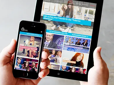 TV-Gesichter Website design grid interface login mobile responsive web design website