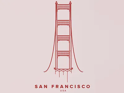 Illustration #2 San Francisco city golden gate illustrated illustration poster san francisco sf