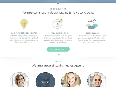 Neurosurgeon Website blue clean doctor flat gold green health icon medical ui web website