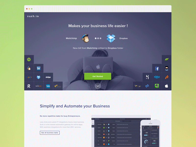 Sushio gets a new look accounting apps automation bills business cloud invoices metrics notification saas sush.io