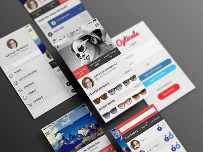 Optical application blue ipad iphone red score ui ux