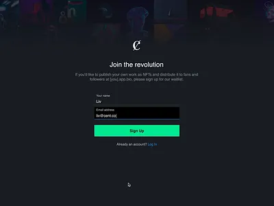 Cent Redesign - Release NFT & Onboarding create nft dark ui figma prototype guided tour nft nft dashboard onboarding page editor publish nft register release nft user interface visual editor web3