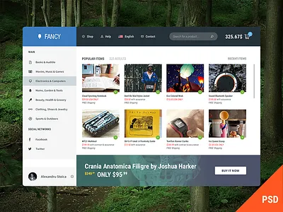 Fancy UI [PSD] ads fancy free interface items light menu psd shop ui ux