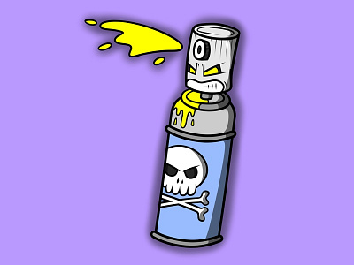 Spraycan can skull spray spray paint