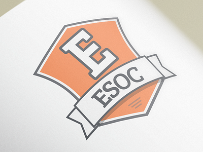 Enterprise Society Logo crest e emblem logo orange ribbon text type typography
