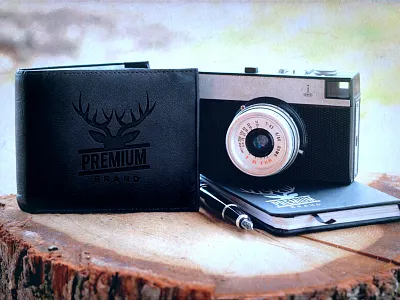 Vintage Mockups (Free) badge camera download emblem free logo mockup pack vintage wallet