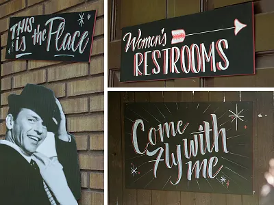 Sinatra Night 2014 60s chalk marker frankie hand lettering lettering sinatra wayfinding