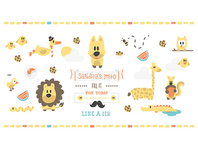 Coffee Mug animals coffee design illustration lettering mug print